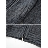 image:imageGioberti Mens Knitted Regular Fit Full Zip Cardigan Sweater with Soft Brushed Flannel LiningMelange Charcoal