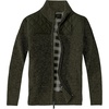 image:imageGioberti Mens Knitted Regular Fit Full Zip Cardigan Sweater with Soft Brushed Flannel LiningMelange Olive