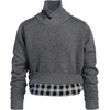 image:imageGioberti Mens Knitted Turtleneck Collar Pullover Sweater with Soft Brushed Flannel LiningGray