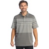 image:imageGioberti Mens Multiple Stripe Polo Shirt with PocketCharcoal  Style 947
