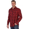 image:imageGioberti Mens Plaid Checkered 100 Cotton Brushed Flannel Shirt48  Red  Black Checkered