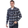 image:imageGioberti Mens Plaid Checkered 100 Cotton Brushed Flannel Shirt95  Navy  Blue  Orange Highlight