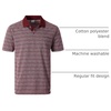image:imageGioberti Mens Regular Fit Yarn Dye Striped Short Sleeve Polo Shirt with PocketBurgundy  Style 942