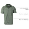 image:imageGioberti Mens Regular Fit Yarn Dye Striped Short Sleeve Polo Shirt with PocketOlive  Style 942