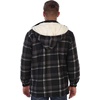 image:imageGioberti Mens Sherpa Lined Flannel Jacket with Removable Hood50  Charcoal  White