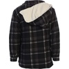 image:imageGioberti Mens Sherpa Lined Flannel Jacket with Removable Hood50  Charcoal  White