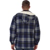 image:imageGioberti Mens Sherpa Lined Flannel Jacket with Removable Hood51  Navy  Gray