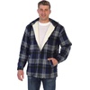 image:imageGioberti Mens Sherpa Lined Flannel Jacket with Removable Hood51  Navy  Gray