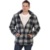 image:imageGioberti Mens Sherpa Lined Flannel Jacket with Removable Hood52  Charcoal  Gray