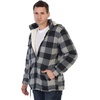 image:imageGioberti Mens Sherpa Lined Flannel Jacket with Removable Hood52  Charcoal  Gray