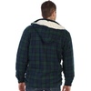 image:imageGioberti Mens Sherpa Lined Flannel Jacket with Removable Hood53  Green  Navy