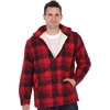 image:imageGioberti Mens Sherpa Lined Flannel Jacket with Removable Hood54  Red  Black
