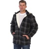 image:imageGioberti Mens Sherpa Lined Flannel Jacket with Removable Hood55  Charcoal Checkered