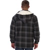 image:imageGioberti Mens Sherpa Lined Flannel Jacket with Removable Hood55  Charcoal Checkered