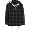 image:imageGioberti Mens Sherpa Lined Flannel Jacket with Removable Hood55  Charcoal Checkered