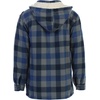 image:imageGioberti Mens Sherpa Lined Flannel Jacket with Removable Hood56  Blue  Navy Checkered