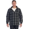 image:imageGioberti Mens Sherpa Lined Flannel Jacket with Removable HoodBlack  White Contrast B