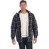 image:imageGioberti Mens Sherpa Lined Flannel Jacket with Removable HoodBlack  White Contrast B