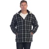 image:imageGioberti Mens Sherpa Lined Flannel Jacket with Removable HoodBlack  White Contrast B