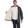 image:imageGioberti Mens Sherpa Lined Flannel Jacket with Removable HoodBlack  White Contrast B
