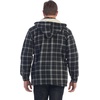 image:imageGioberti Mens Sherpa Lined Flannel Jacket with Removable HoodBlack  White Contrast B