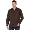 image:imageGioberti Mens Solid Long Sleeve Western Shirt with Pearl Snapon ButtonsBrown