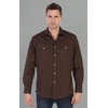 image:imageGioberti Mens Solid Long Sleeve Western Shirt with Pearl Snapon ButtonsBrown