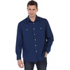 image:imageGioberti Mens Solid Long Sleeve Western Shirt with Pearl Snapon ButtonsNavy
