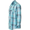 image:imageGioberti Mens Western Plaid Long Sleeve Shirt with Pearl Snapon1097w  Turquoise  Teal  Navy
