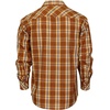 image:imageGioberti Mens Western Plaid Long Sleeve Shirt with Pearl Snapon328w  Burnt Orange  Gold