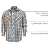 image:imageGioberti Mens Western Plaid Long Sleeve Shirt with Pearl Snapon995w  Blue  Khaki  White
