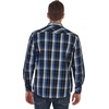 image:imageGioberti Mens Western Plaid Long Sleeve Shirt with Pearl Snapon997w  Royal Blue  Black  Charcoal Contrast