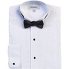 image:imageGioberti Mens Wing Tip Collar Tuxedo Dress Shirt with Bow TieWhite