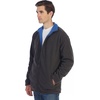 image:imageGioberti Mens Zip Up Reversible Polar Fleece Heavy JacketCharcoal  Royal Blue