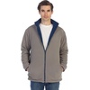 image:imageGioberti Mens Zip Up Reversible Polar Fleece Heavy JacketNavy  Gray