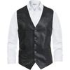 image:imageGioberti Mens 5 Button Faux Leather VestBlack