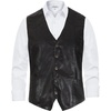 image:imageGioberti Mens 5 Button Faux Leather VestBlack Bronzing