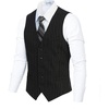image:imageGioberti Mens 5 Button Formal Wool Blend Tweed Pin Stripe VestBlack