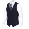 image:imageGioberti Mens 5 Button Formal Wool Blend Tweed Pin Stripe VestNavy