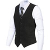 image:imageGioberti Mens 5 Button Slim Fit Formal Herringbone Tweed Suit Vest12  Donegal Charcoal