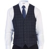 image:imageGioberti Mens 5 Button Slim Fit Formal Herringbone Tweed Suit Vest33  Navy Graph