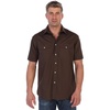 image:imageGioberti Mens Casual Western Solid Short Sleeve Shirt with Pearl SnapsBrown