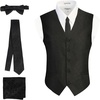 image:imageGioberti Mens Formal 4pc Paisley Vest Necktie Bowtie and Pocket SquareBlack B