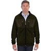 image:imageGioberti Mens Full Zip Cardigan Patch Design Sweater with Flannel LiningMelange Olive