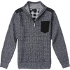 image:imageGioberti Mens Half Zip Pullover Knitted Regular Fit Sweater with Soft Brushed Flannel LiningMelange Charcoal