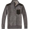 image:imageGioberti Mens Half Zip Pullover Knitted Regular Fit Sweater with Soft Brushed Flannel LiningMelange Coffee