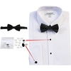 image:imageGioberti Mens Kent Lay Down Collar Long Sleeve Tuxedo Dress Shirt with Bow TieWhite