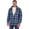 image:imageGioberti Mens Sherpa Lined Flannel Jacket with Removable Hood56  Blue  Navy Checkered