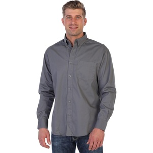 image:imageGioberti Mens 100 Cotton Long Sleeve Casual Twill Oxford ShirtGray