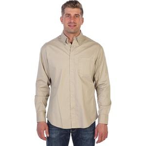 image:imageGioberti Mens 100 Cotton Long Sleeve Casual Twill Oxford ShirtKhaki